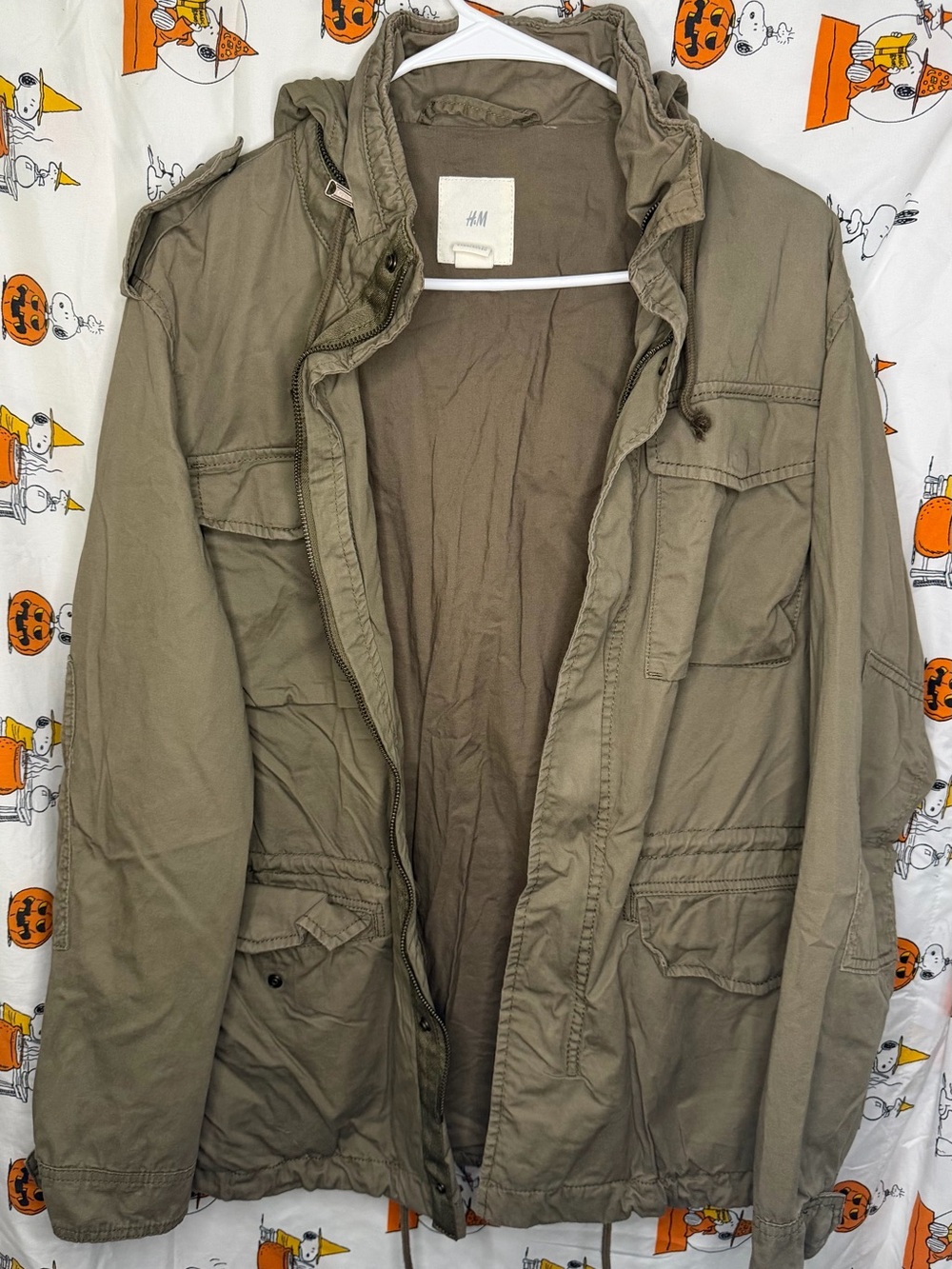 H&M Men's Field Jacket in Olive Green